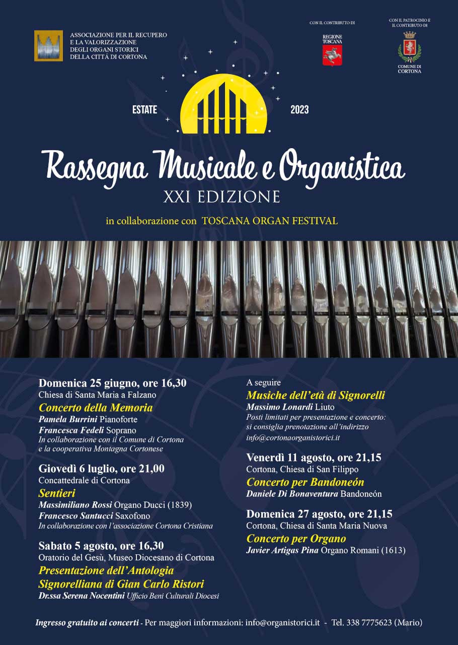 Manifesto della Rassegna Musicale e Organistica, XXI Edizione