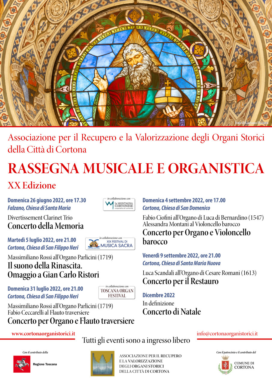 Manifesto della Rassegna musicale e Organistica, XX edizione